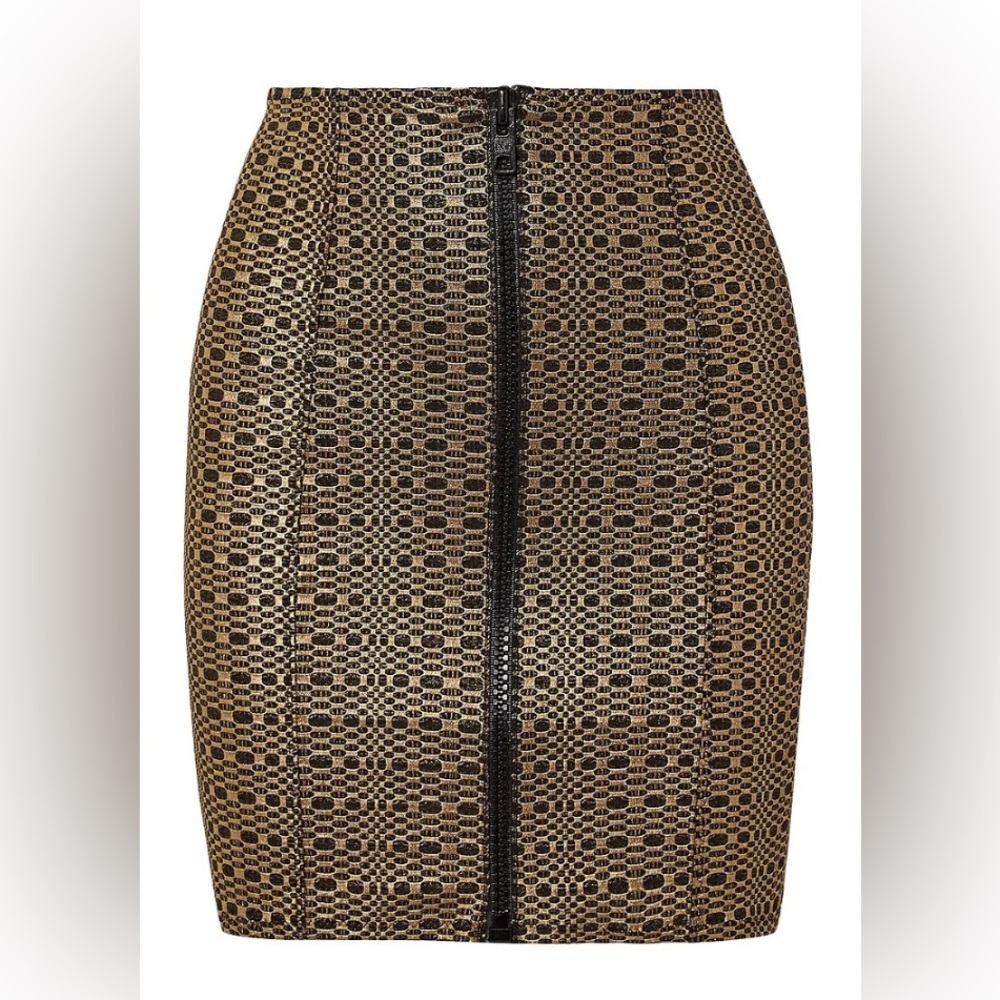 NWT LISA MARIE FERNANDEZ Metallic Seersucker Miniskirt Designers Size 1 US 4 - Picture 2 of 8
